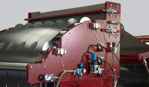 The felt brake is used when recoiling slitted coils of sheet metal